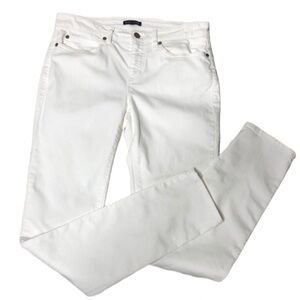 Eileen Fisher Mid-Rise Slim Fit Ankle Jeans in White